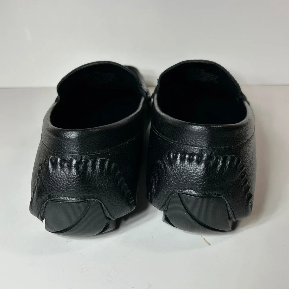 Guess GMASKERS Mens Black Pebbled Driving Loafers G Logo Webbing Size 8.5M